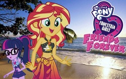 Size: 2048x1276 | Tagged: dead source, safe, artist:php77, editor:php77, sci-twi, sunset shimmer, twilight sparkle, equestria girls, g4, my little pony equestria girls: better together, clothes, equestria girls in real life, sarong, swimsuit