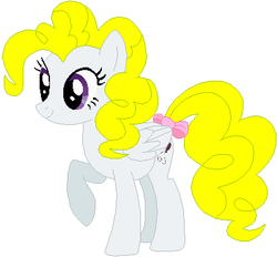 Size: 411x382 | Tagged: safe, artist:greywander87, artist:selenaede, artist:user15432, surprise, pegasus, pony, g1, g4, base used, bow, female, g1 to g4, generation leap, solo, tail bow