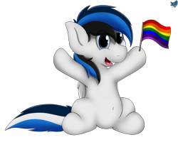 Size: 2500x2000 | Tagged: safe, artist:cloufy, oc, oc only, oc:waver, pony, gay pride, gay pride flag, high res, male, pride, pride flag, simple background, solo, transparent background
