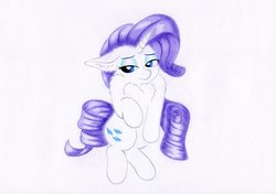 Size: 1024x721 | Tagged: safe, artist:rurihal, rarity, pony, unicorn, g4, female, simple background, solo