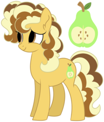 Size: 583x683 | Tagged: safe, artist:missbramblemele, oc, oc only, oc:honey slice, earth pony, pony, alternate universe, female, mare, offspring, parent:grand pear, parent:granny smith, parents:pearsmith, simple background, solo, transparent background