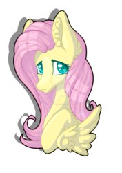 Size: 1024x1448 | Tagged: safe, artist:wasatgemini, fluttershy, pony, g4, bust, female, portrait, simple background, slender, solo, thin, transparent background, watermark