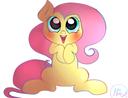 Size: 1024x784 | Tagged: safe, artist:pinkiepie6680, fluttershy, pony, g4, blushing, cute, female, happy, shyabetes, simple background, sitting, solo, transparent background