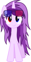 Size: 3449x6818 | Tagged: safe, artist:livehotsun, oc, oc only, oc:purple eye, pony, unicorn, absurd resolution, female, glasses, heterochromia, looking at you, mare, simple background, solo, transparent background, vector
