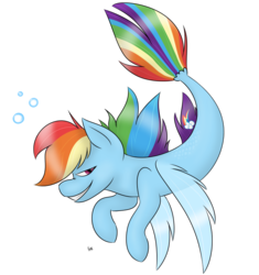 Size: 779x830 | Tagged: safe, artist:yourbestnightmaree, rainbow dash, seapony (g4), g4, female, seaponified, seapony rainbow dash, simple background, solo, species swap, transparent background