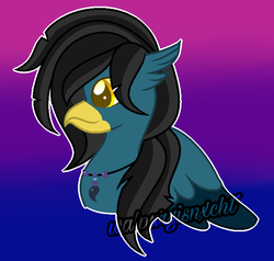Size: 689x657 | Tagged: safe, artist:t-aroutachiikun, oc, oc only, oc:morning zephyr, hippogriff, bust, gradient background, portrait, solo