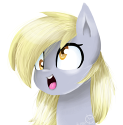 Size: 627x637 | Tagged: safe, artist:kaywhitt, derpy hooves, pony, g4, digital painting, female, open mouth, simple background, solo, transparent background