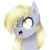 Size: 627x637 | Tagged: safe, artist:kaywhitt, derpy hooves, pony, g4, digital painting, female, open mouth, simple background, solo, transparent background