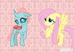 Size: 1024x720 | Tagged: safe, fluttershy, ocellus, changedling, changeling, pegasus, pony, g4, emotions, kindness, wings