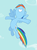 Size: 620x838 | Tagged: safe, screencap, rainbow dash, pegasus, pony, g4, may the best pet win, my little pony: friendship is magic, season 2, cropped, female, find a pet, happy, solo