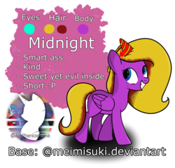 Size: 1697x1622 | Tagged: safe, artist:steamyart, oc, oc only, oc:midnight, pegasus, pony, base used, reference sheet, simple background, solo, transparent background