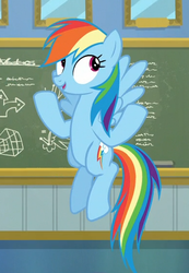 Size: 390x564 | Tagged: safe, screencap, rainbow dash, pony, g4, top bolt, chalkboard, cropped, cute, dashabetes, female, solo