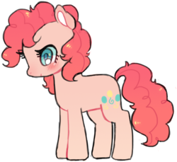 Size: 773x707 | Tagged: safe, artist:witchette, pinkie pie, earth pony, pony, g4, female, mare, simple background, smiling, solo, standing, transparent background