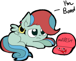 Size: 1024x827 | Tagged: safe, artist:pinkiepie6680, oc, oc only, oc:liza light, pegasus, pony, bored, cap, female, filly, hat, prone, simple background, solo, transparent background