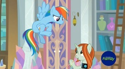 Size: 1655x922 | Tagged: safe, screencap, queen chrysalis, rainbow dash, g4, the mean 6, camera, disguise, disguised changeling