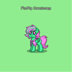 Size: 400x400 | Tagged: safe, oc, oc only, oc:fluffycandooey, pegasus, pony, pony town, green background, mushroomboi, simple background, smiling, solo, stand, standing