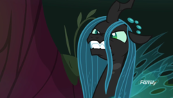 Size: 1920x1080 | Tagged: safe, screencap, queen chrysalis, changeling, changeling queen, g4, the mean 6, discovery family logo, female, former queen chrysalis, solo