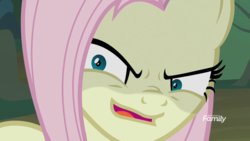 Size: 1920x1080 | Tagged: safe, screencap, mean fluttershy, pony, g4, the mean 6, adoracreepy, clone, crazy face, creepy, cute, discovery family logo, evil grin, faic, female, flutterbitch, grin, smiling, solo