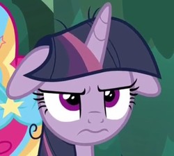 Size: 610x548 | Tagged: safe, screencap, mean twilight sparkle, pinkie pie, alicorn, pony, g4, the mean 6, clone, cropped, female, floppy ears, frown, solo focus