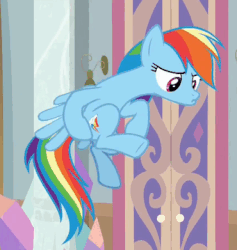 Size: 370x391 | Tagged: safe, screencap, rainbow dash, pegasus, pony, g4, the mean 6, animated, butt scratch, cropped, cute, female, flying, gif, grumpy, grumpy dash, literal butthurt, rainbow dash is best facemaker, rubbing, solo