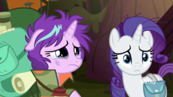 Size: 1920x1080 | Tagged: safe, screencap, rarity, starlight glimmer, pony, unicorn, g4, the mean 6, crying, saddle bag