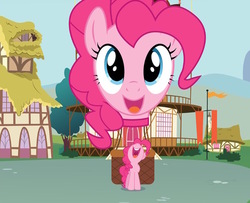 Size: 759x615 | Tagged: safe, artist:mlp-silver-quill, pinkie pie, g4, hot air balloon, piloon