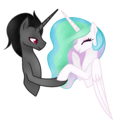 Size: 989x1025 | Tagged: safe, artist:colordroplovelyart, king sombra, princess celestia, g4, female, male, ship:celestibra, shipping, simple background, straight, transparent background