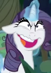 Size: 382x544 | Tagged: safe, screencap, mean rarity, pony, unicorn, g4, the mean 6, clone, cropped, faic, female, glowing horn, horn, mare, open mouth, solo