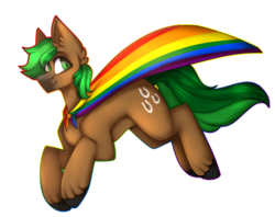 Size: 2055x1629 | Tagged: safe, artist:umiimou, oc, oc only, oc:jaeger sylva, earth pony, pony, cape, clothes, gay pride flag, male, pride, pride flag, simple background, solo, stallion, transparent background