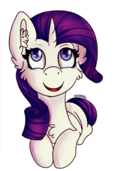 Size: 457x616 | Tagged: safe, artist:deraniel, rarity, pony, unicorn, g4, cute, ear fluff, eyelashes, female, fluffy, simple background, smiling, solo, transparent background