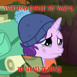 Size: 472x470 | Tagged: safe, edit, edited screencap, screencap, starlight glimmer, pony, unicorn, g4, the mean 6, adorable distress, animated, cropped, crying, cute, engrish, female, gif, glimmerbetes, loop, mare, misspelling, sad, sadlight glimmer, sadorable, teary eyes, text, text edit, waifu, wavy mouth