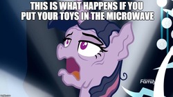 Size: 888x499 | Tagged: safe, edit, edited screencap, screencap, mean twilight sparkle, tree of harmony, alicorn, pony, g4, the mean 6, clone, dying, female, image macro, imminent death, mare, melting, meme, nightmare fuel, open mouth, solo, you know for kids, you ruined everything