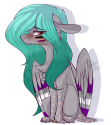 Size: 927x1038 | Tagged: safe, artist:sweetmelon556, oc, oc only, oc:dellie, pegasus, pony, asexual, asexual pride flag, female, mare, pride, simple background, sitting, solo, transparent background