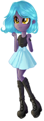 Size: 620x1696 | Tagged: safe, artist:gihhbloonde, oc, oc only, oc:ink blot, equestria girls, g4, base used, boots, clothes, cute, equestria girls-ified, female, moe, ocbetes, shirt, shoes, simple background, skirt, smiling, solo, transparent background