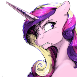 Size: 512x512 | Tagged: safe, artist:silfoe, princess cadance, pony, g4, female, looking back, mare, serious, serious face, simple background, solo, transparent background