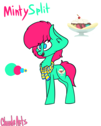 Size: 2000x2500 | Tagged: safe, artist:claudearts, oc, oc only, oc:minty split, pony, clothes, cute, cutie mark, high res, reference sheet, scarf, simple background, solo, transparent background