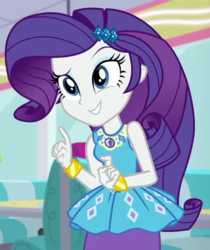 Size: 604x720 | Tagged: safe, screencap, rarity, equestria girls, g4, my little pony equestria girls: better together, pinkie pie: snack psychic, bracelet, clothes, cropped, female, geode of shielding, jewelry, magical geodes, necklace, pencil skirt, rarity peplum dress, shoulders up, skirt, sleeveless, solo