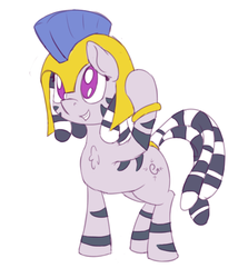 Size: 610x685 | Tagged: safe, artist:firecracker, oc, oc only, oc:zala, pony, zebra, cute, female, filly, helmet, ocbetes, simple background, solo, white background
