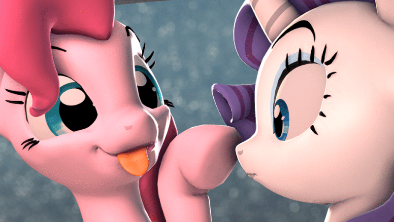 1770194 - safe, artist:hellhounds04, pinkie pie, rarity, earth pony, pony,  unicorn, 3d, :p, animated, boop, cute, duo, eyes closed, female, frown,  mare, nose wrinkle, open mouth, ponk, silly, silly pony, smiling, source