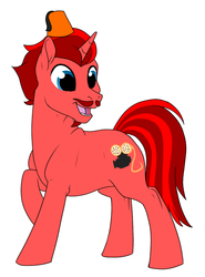 Size: 525x708 | Tagged: safe, artist:mythpony, oc, oc only, oc:jasper pie, pony, unicorn, fez, hat, male, simple background, solo, stallion, white background