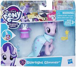 Size: 1500x1321 | Tagged: safe, angel bunny, starlight glimmer, g4, brushable, cape, clothes, implied trixie, magic wand, magician outfit, toy