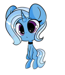 Size: 1281x1473 | Tagged: safe, artist:thieftea, trixie, pony, unicorn, g4, blushing, chibi, choker, female, looking at you, mare, simple background, solo, transparent background