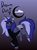 Size: 521x704 | Tagged: safe, artist:eppyminecart, oc, oc only, oc:dream dust (alicorn), alicorn, pony, icey-verse, alicorn oc, clothes, ear piercing, earring, female, gradient background, jacket, jewelry, leather jacket, magical lesbian spawn, mare, next generation, oc x oc, offspring, one eye closed, parent:oc:elizabat stormfeather, parent:oc:midnight, piercing, shipping, solo, wink