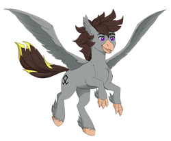 Size: 1833x1507 | Tagged: safe, artist:alexispaint, oc, oc:luxor, classical hippogriff, hippogriff, flying