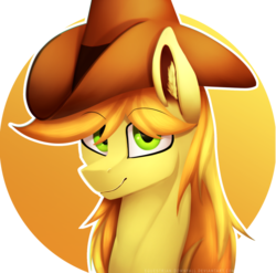 Size: 1024x1011 | Tagged: safe, artist:equestrian-downfall, braeburn, earth pony, pony, g4, hat, male, simple background, smiling, solo, stallion, transparent background