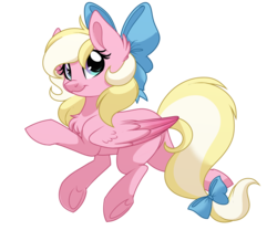 Size: 1200x1000 | Tagged: safe, artist:itstaylor-made, derpibooru exclusive, oc, oc only, oc:bay breeze, pegasus, pony, bow, chest fluff, cute, female, hair bow, mare, simple background, tail bow, transparent background, underhoof