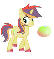 Size: 1672x1828 | Tagged: safe, artist:rainbows-skies, oc, oc only, oc:mason butter, pony, unicorn, male, offspring, parent:big macintosh, parent:rarity, parents:rarimac, show accurate, simple background, solo, stallion, transparent background