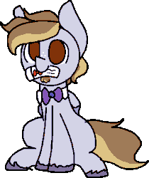 Size: 341x406 | Tagged: safe, artist:nootaz, oc, oc only, oc:waffle line, pegasus, pony, animated, bowtie, facial hair, nom, simple background, solo, transparent background