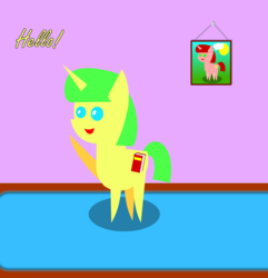 Size: 1988x2065 | Tagged: safe, artist:alltimemine, oc, oc only, oc:glowink, oc:paper clip, pony, unicorn, ask the filly from russia(paper clip), ask, cutie mark, female, horn, inkscape, mare, open mouth, pointy ponies, smiling, solo, tumblr, vector