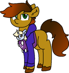 Size: 414x437 | Tagged: safe, artist:nootaz, oc, oc only, oc:nootaz, oc:twitchyylive, pony, clothes, female, filly, hoodie, male, simple background, stallion, transparent background